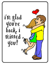 Free Printable I'm glad you're back. I missed you Greeting Card - This ...