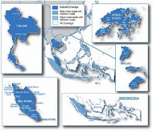 Singapore and Hong Kong Asia Map