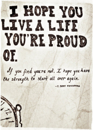 life quotes true live hope strength F. Scott Fitzgerald start over ...