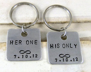 Her One His Only Keychains