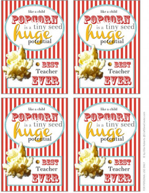 thank you for Popcorn Printable for primary teachers