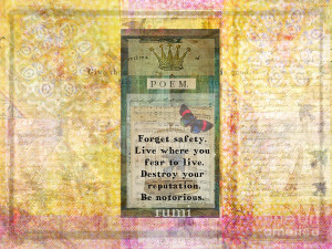 Inspirational Rumi Quote About Living Life To The Fullest Mixed Media