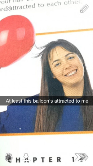 ... physics text book and put captions on its stock photos with Snapchat