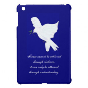 White Peace Dove-Quote iPad Mini Cover