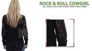 Rock & Roll Cowgirl Allover Lace Shirt - Long Sleeve (For Women)
