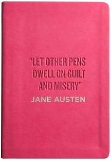 Fuchsia Jane Austen Quote Flexi Bound Lined Journal 5 1/2 x 8