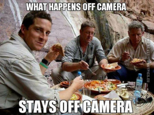 Funny Pictures | people demotivational | Bear Grylls eating real food