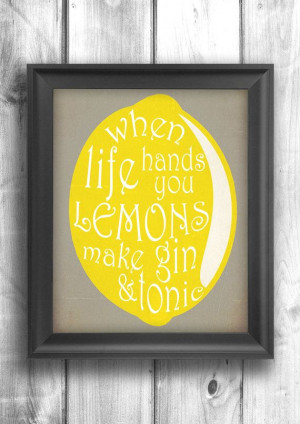 Gin and Tonic print bar decor poster digital wall sign inspirational ...