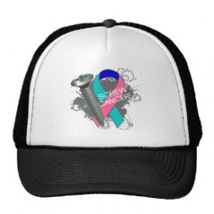 Screw Cancer - Grunge Thyroid Cancer Trucker Hat