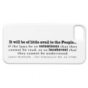 James Madison The Federalist No. 62 (1788) iPhone 5 Case