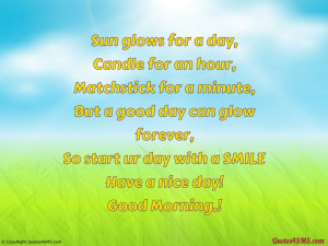 good day can glow forever...