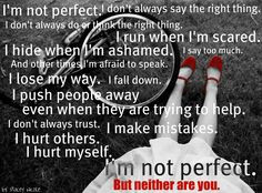 ... hurt others. I hurt myself. I'm not perfect. But neither are you