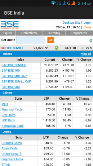 NSE BSE Live Stock Quotes - screenshot