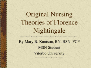 Original Nursing Theories of Florence Nightingale by nbh42189