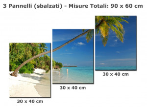 Quadro Paesaggio 77 Meeru Island Maldive 3 Pannelli 90x60 Cm picture