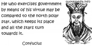 Confucius - He who exercises government by means of his virtue may be ...