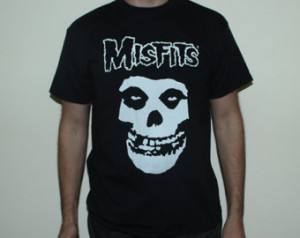 Misfits Skull Black T Shirt Mens Wo mens Metal Goth Punk Rock Band T ...