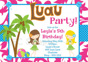 ... Beach Party Invitation Print Your Own or Have us Print for You