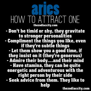 zodiaccity:How to attract zodiac Aries.