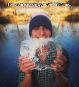 Ice fishing for the first time…