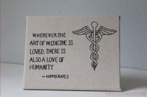 Embroidered Hippocrates Quote Art of Medicine by knittyMD on Etsy, $40 ...