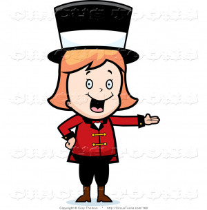 circus-clipart-of-a-blond-circus-ringmaster-woman-wearing-a-hat-and ...