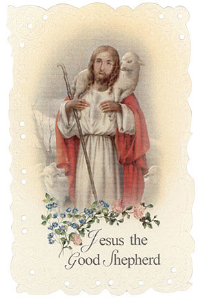 Jesus the Good Shepherd Vintage Replica holy card
