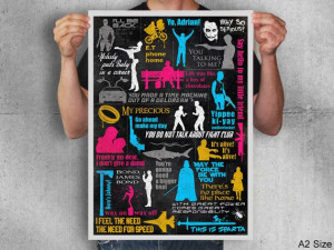 Famous movies quotes poster,digital print,print,movie poster,famous ...