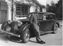 Nevil Shute outside 39 Pond Head 39 with his MG
