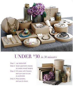 Easy and inexpensive ideas to organizeyour jewelry display party table ...