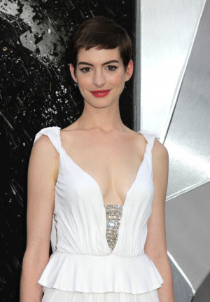 Anne Hathaway attends The Dark Knight Rises movie premiere in New York