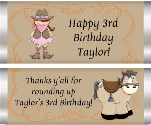 Re: cowgirl birthday party sayings