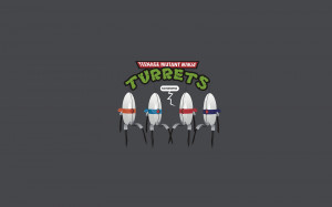 Humor Video Game Teenage Mutant Ninja Turtles Turrets Portal Wallpaper