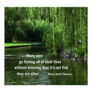 Fishing quote by Henry David Thoreau Posters