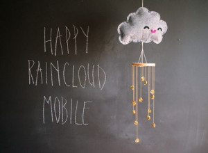 DIY happy rain cloud mobile