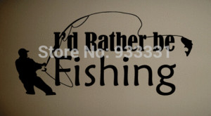 Rather be Fishing Art Wall Quote Decal Vinyl(China (Mainland))
