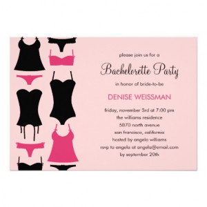 Pretty Lingerie Bachelorette Party Invitations from Zazzle.com