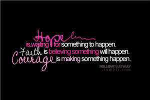 ... Is Waiting For Something To Happen Courage Is Making Something Happen