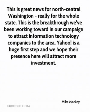 great news for north-central Washington - really for the whole state ...