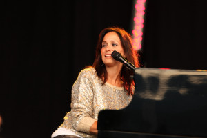 Chantal Kreviazuk smiles while she sings to a quiet capacity crowd at