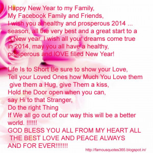 Happy New Year my Facebook friend and family
