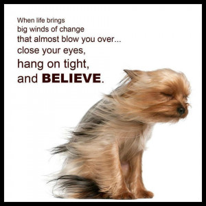 When Life Brings Big Winds of Change…..Believe