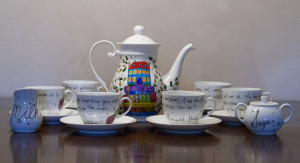 Reserved: Jane Austen Tea Set - Special Order for Lou- Large white ...