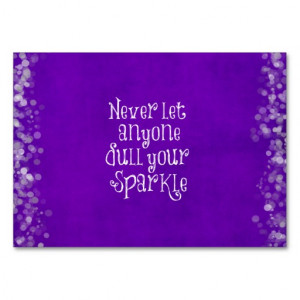 Purple Girly Inspirational Sparkle Quote Business Card