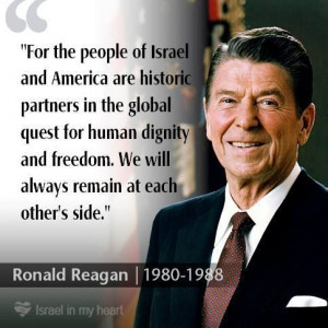 What President Reagan said about Israel.