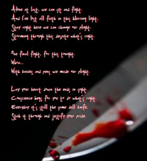 Knives and pens by Black Veil Brides