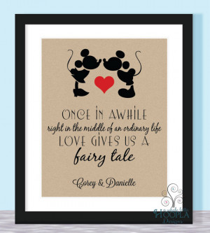 Mickey and Minnie Walt Disney Quote Typographic Print - 8x10 - Fairy ...