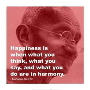 Gandhi - Happiness Quote Poster Print (14 x 14)