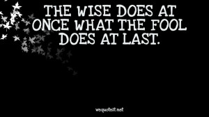 Quotes About Life Experiences: The Wise Does At Once What The Fool ...