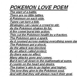 Pokemon love poem